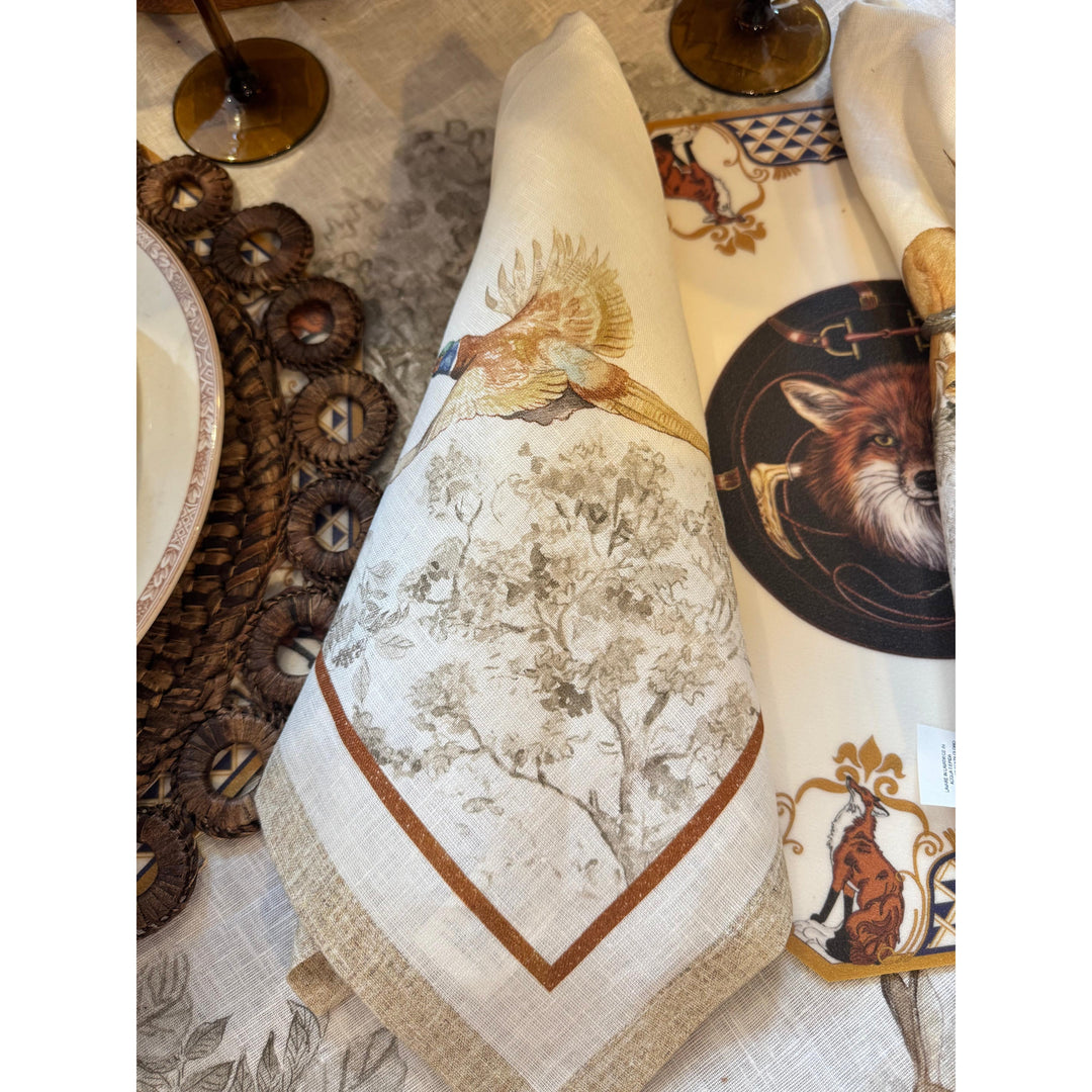 Kevin's Italian Linen Game Napkins Set of 4-Home/Giftware-Kevin's Fine Outdoor Gear & Apparel