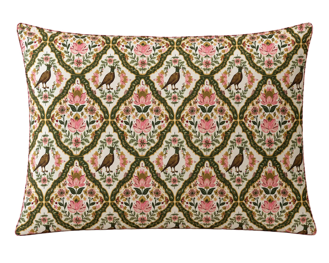 Jane Marie Gilded Pheasant Satin Pillow Case