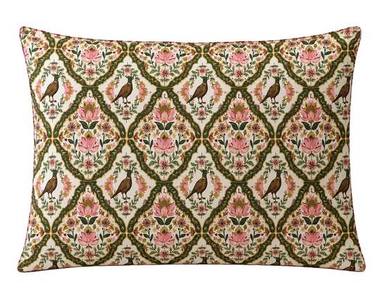 Jane Marie Gilded Pheasant Satin Pillow Case