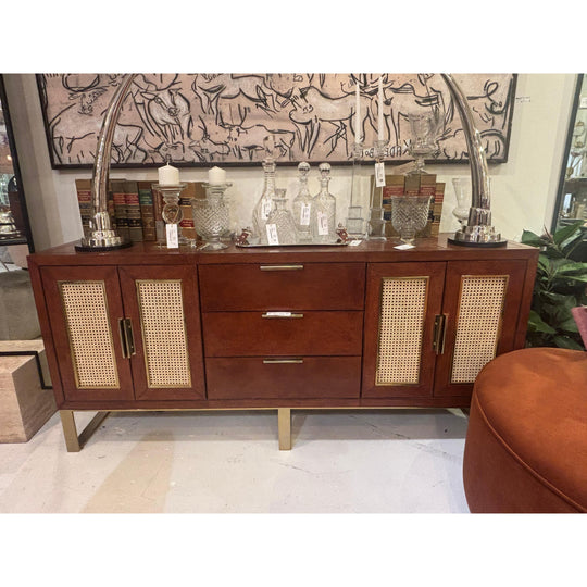 Zoe Leather Entertainment Console-Home/Giftware-Kevin's Fine Outdoor Gear & Apparel