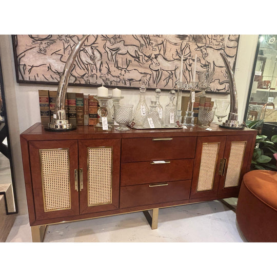 Zoe Leather Entertainment Console-Home/Giftware-Kevin's Fine Outdoor Gear & Apparel