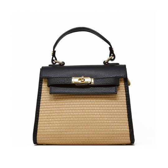Kevin's Raffia Leather Bag-Women's Accessories-Black-Kevin's Fine Outdoor Gear & Apparel
