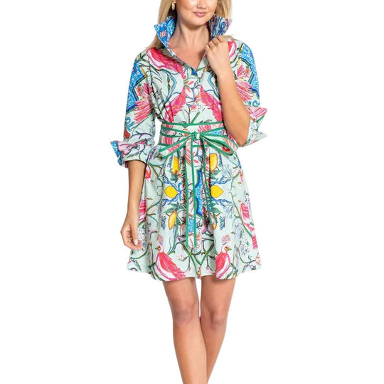 House of MBR Mint Chinois Shirt Dress Short-Women's Clothing-Kevin's Fine Outdoor Gear & Apparel