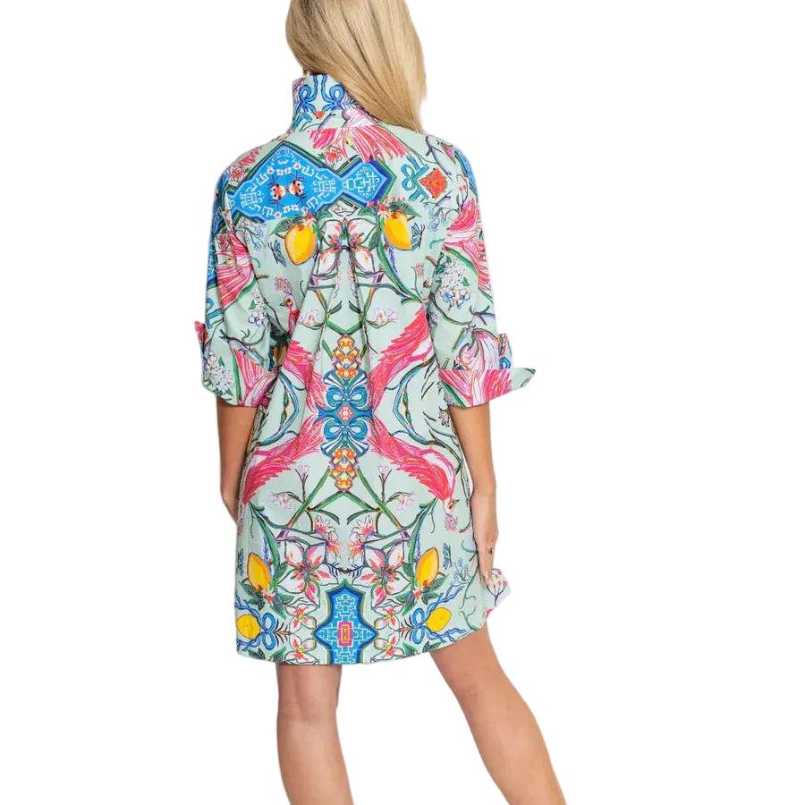 House of MBR Mint Chinois Shirt Dress Short-Women's Clothing-Kevin's Fine Outdoor Gear & Apparel