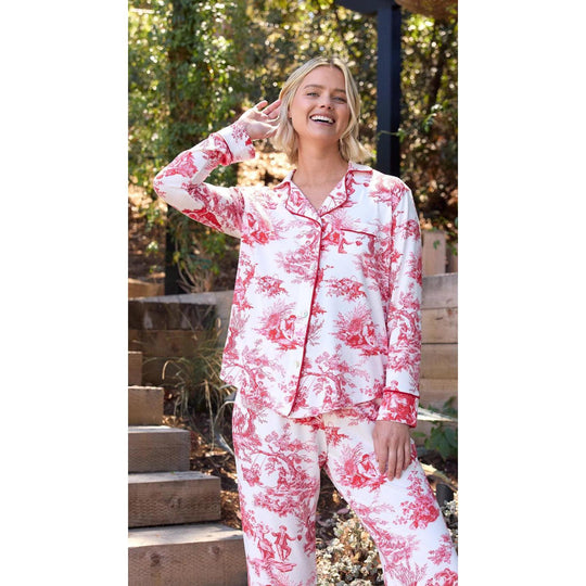 The Cat's Idle Hours Pima Knit Long Sleeve Pajama Set-Women's Clothing-White-XS-Kevin's Fine Outdoor Gear & Apparel