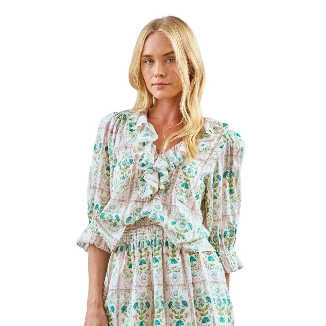 Hunter Bell Imogen Blouse-Women's Clothing-Pink Trellis-XS-Kevin's Fine Outdoor Gear & Apparel