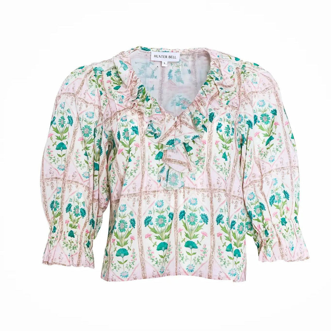 Hunter Bell Imogen Blouse-Women's Clothing-Pink Trellis-XS-Kevin's Fine Outdoor Gear & Apparel