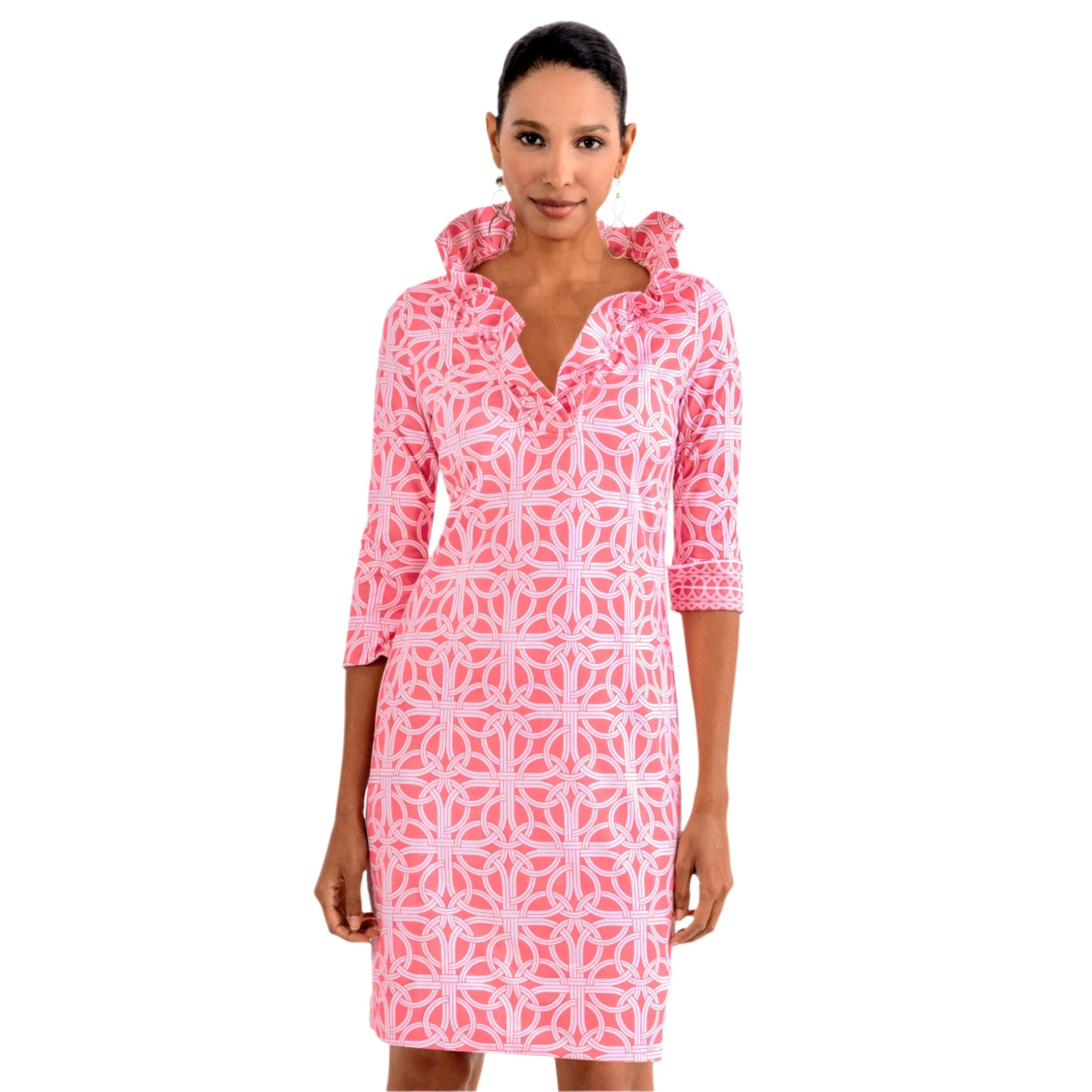 Gretchen Scott Jersey Ruffneck Dress-Ring Toss Dress-Women's Clothing-Melon-XS-Kevin's Fine Outdoor Gear & Apparel