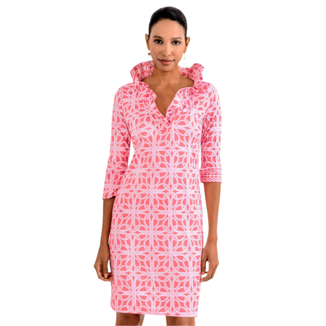 Gretchen Scott Jersey Ruffneck Dress-Ring Toss Dress-Women's Clothing-Melon-XS-Kevin's Fine Outdoor Gear & Apparel
