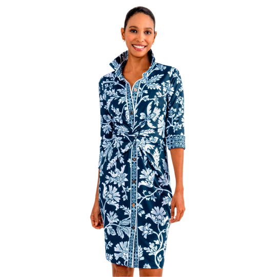 Gretchen Scott Twist & Shout Dress Stunning Strippling-Women's Clothing-Navy-XS-Kevin's Fine Outdoor Gear & Apparel