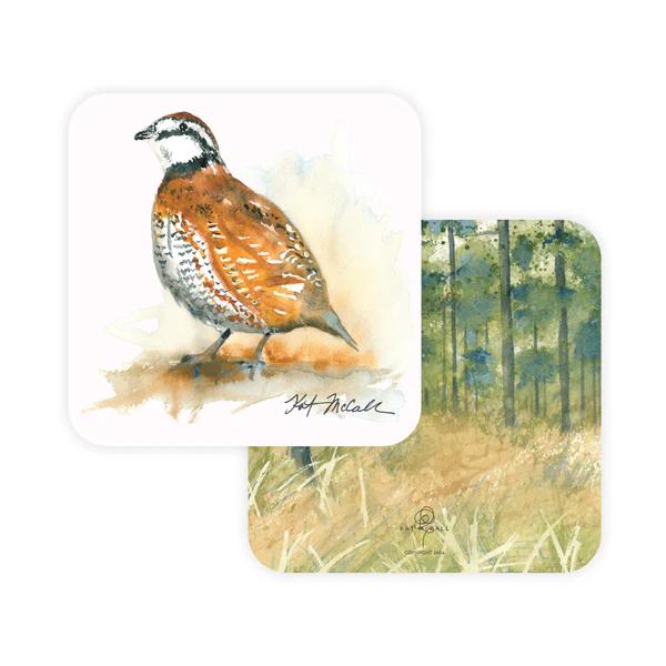 Kat McCall Quail Coasters-Home/Giftware-Kevin's Fine Outdoor Gear & Apparel