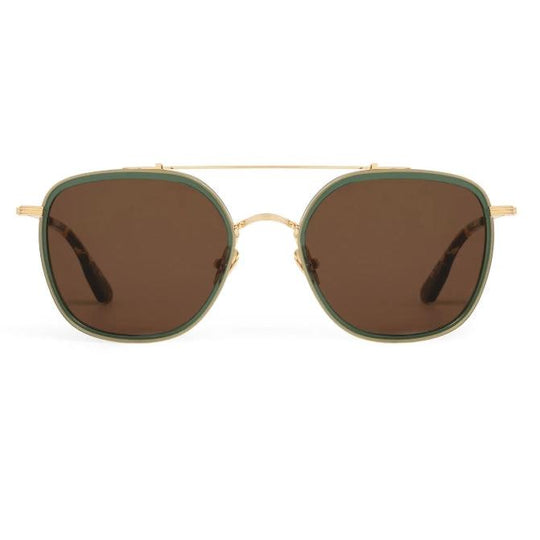 Krewe "Austin" Sunglasses-Sunglasses-18K Titanium + Bottle Green + Zulu-Amber-Kevin's Fine Outdoor Gear & Apparel