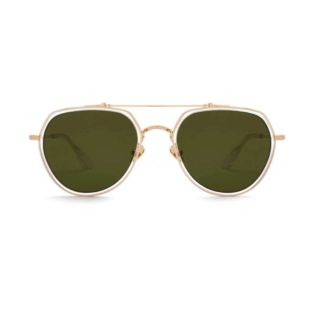 Krewe "Baker" Sunglasses-Sunglasses-Crystal 24K Titanium-Grass Green (P)-Kevin's Fine Outdoor Gear & Apparel