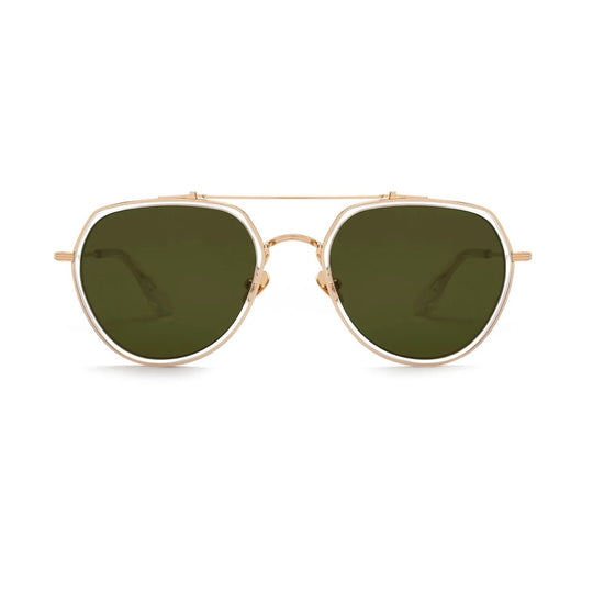 Krewe "Baker" Sunglasses-Sunglasses-Crystal 24K Titanium-Grass Green (P)-Kevin's Fine Outdoor Gear & Apparel