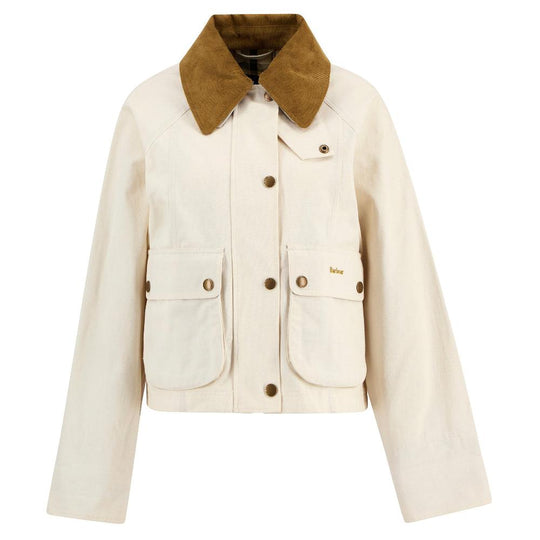 Barbour Cropped Beadnell Casual Jacket-Women's Clothing-Light Pearl-US 2/UK 6-Kevin's Fine Outdoor Gear & Apparel