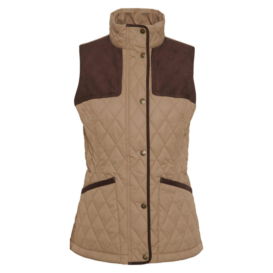 Barbour Women's Keeperwear Quilted Gilet-Women's Clothing-Military Brown/Ancient Tartan-US 4-Kevin's Fine Outdoor Gear & Apparel