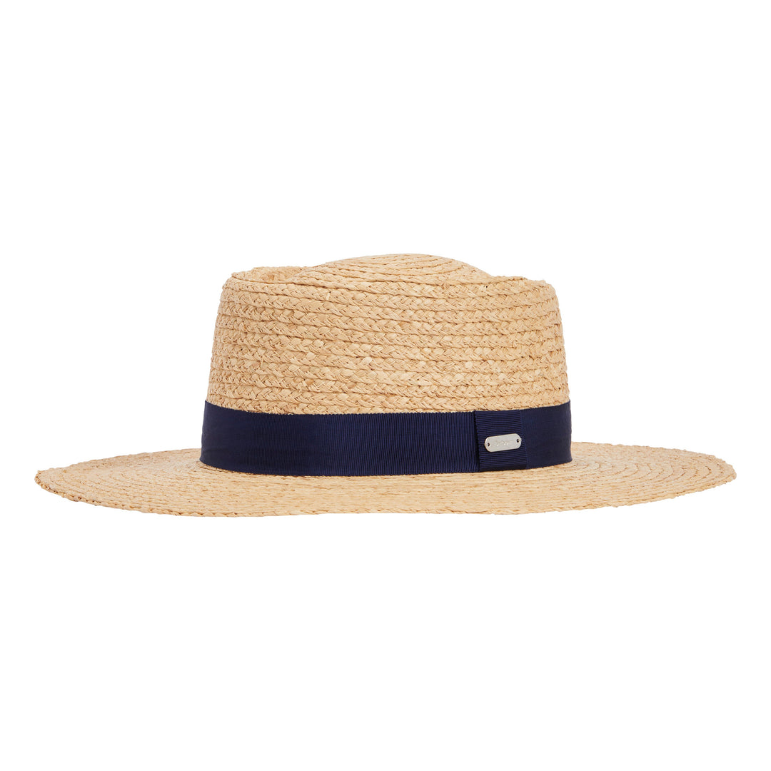 Barbour Women's Lily Straw Summer Hat-Women's Accessories-Natural/Navy-S-Kevin's Fine Outdoor Gear & Apparel