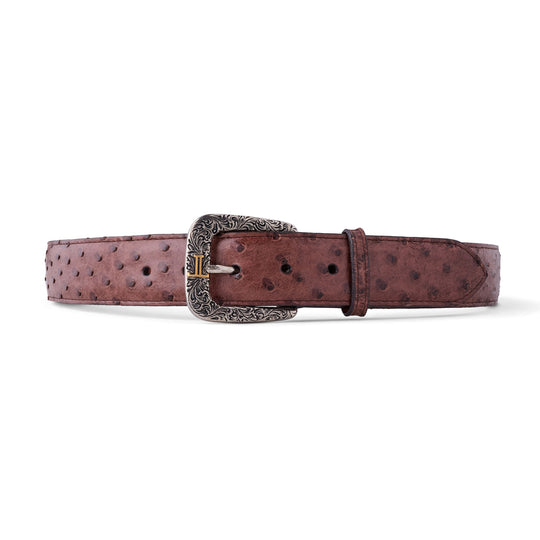 Lucchese Full Quill Ostrich Belt-Men's Accessories-Sienna-34-Kevin's Fine Outdoor Gear & Apparel