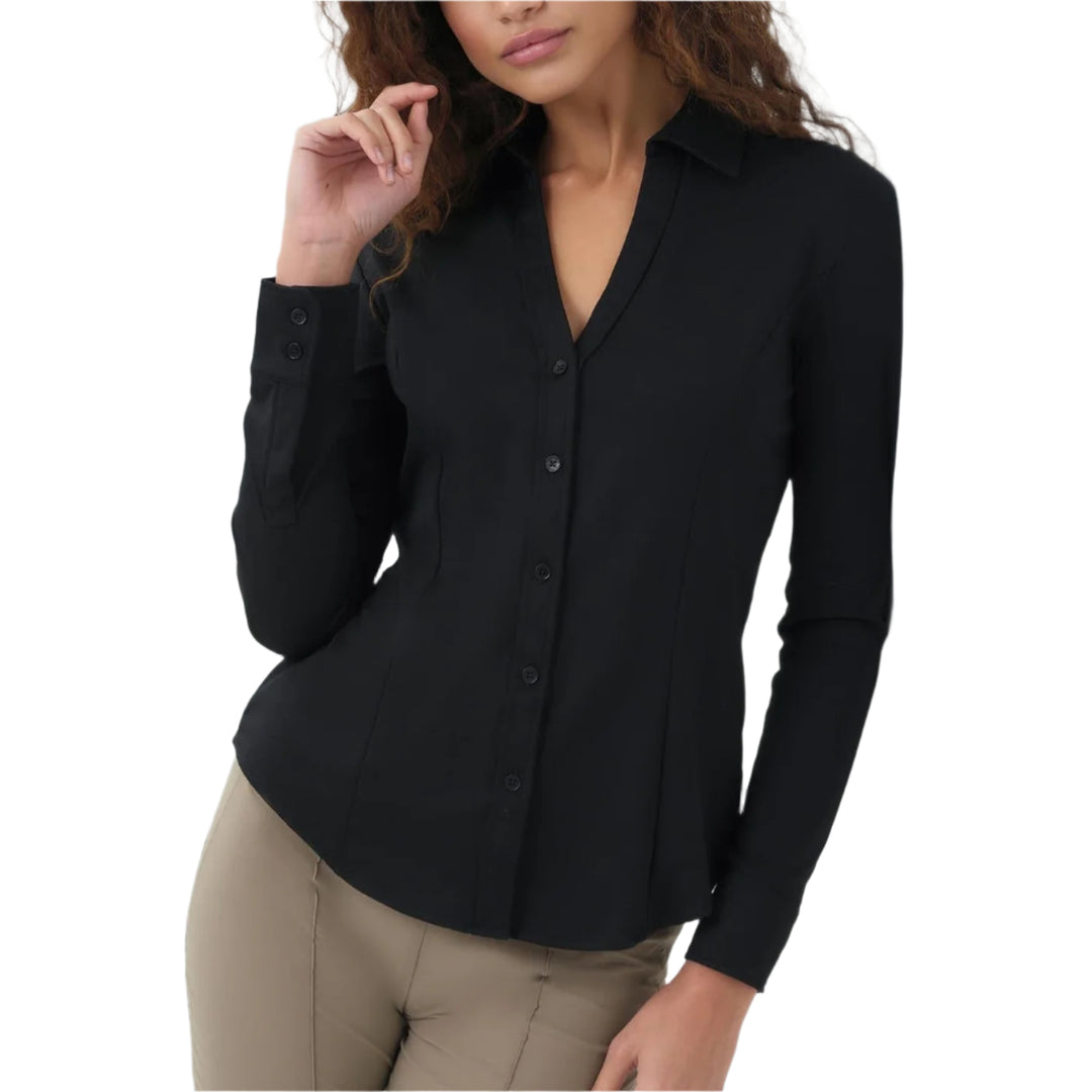 Anatomie Nikki Long Sleeve Pique Shirt-Women's Clothing-Black-XS-Kevin's Fine Outdoor Gear & Apparel