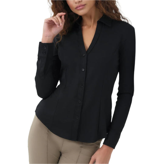 Anatomie Nikki Long Sleeve Pique Shirt-Women's Clothing-Black-XS-Kevin's Fine Outdoor Gear & Apparel