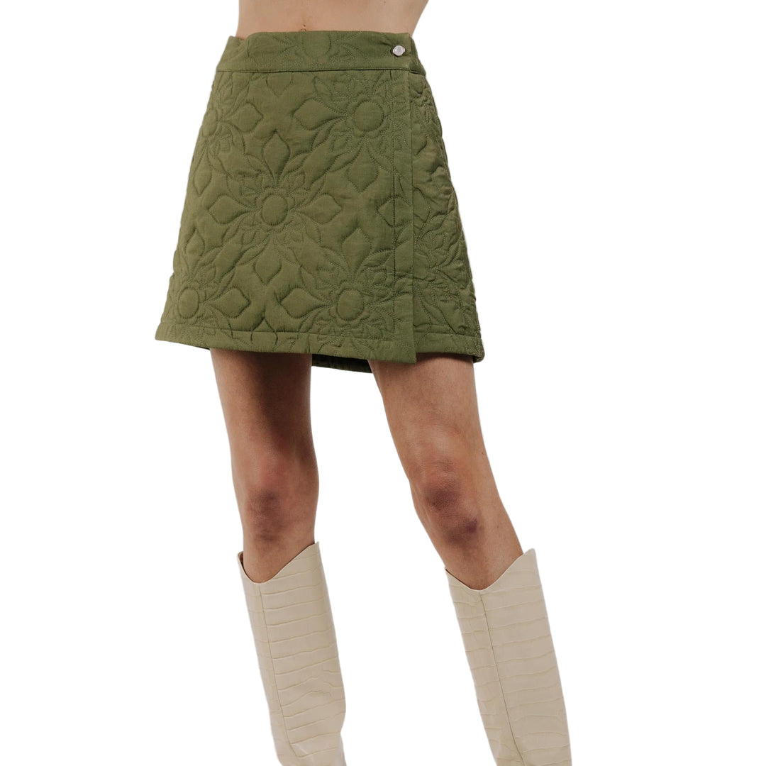 Love The Label Melanie Quilted Skirt-Women's Clothing-Olive-XS-Kevin's Fine Outdoor Gear & Apparel