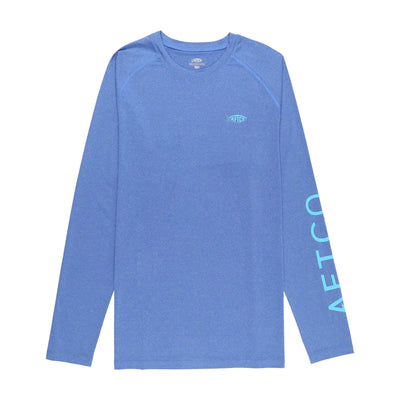Aftco Samurai L/S Sun Protection Shirt-Men's Clothing-Brilliant Blue Heather-S-Kevin's Fine Outdoor Gear & Apparel