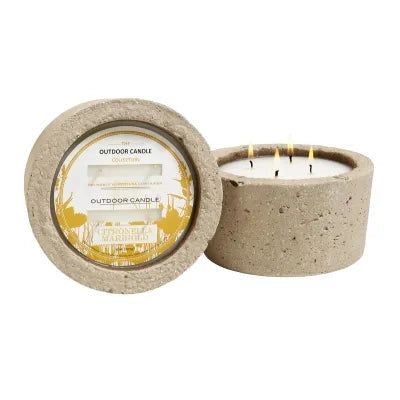 Hillhouse Naturals 32oz Outdoor Candle in Hypertufa Pot-Home/Giftware-CITRONELLA MARIGOLD-Kevin's Fine Outdoor Gear & Apparel
