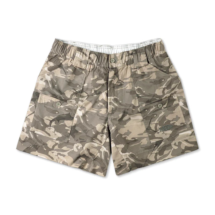 Aftco Camo Original Fishing Shorts 6"-Men's Clothing-Khaki Camo-28-Kevin's Fine Outdoor Gear & Apparel