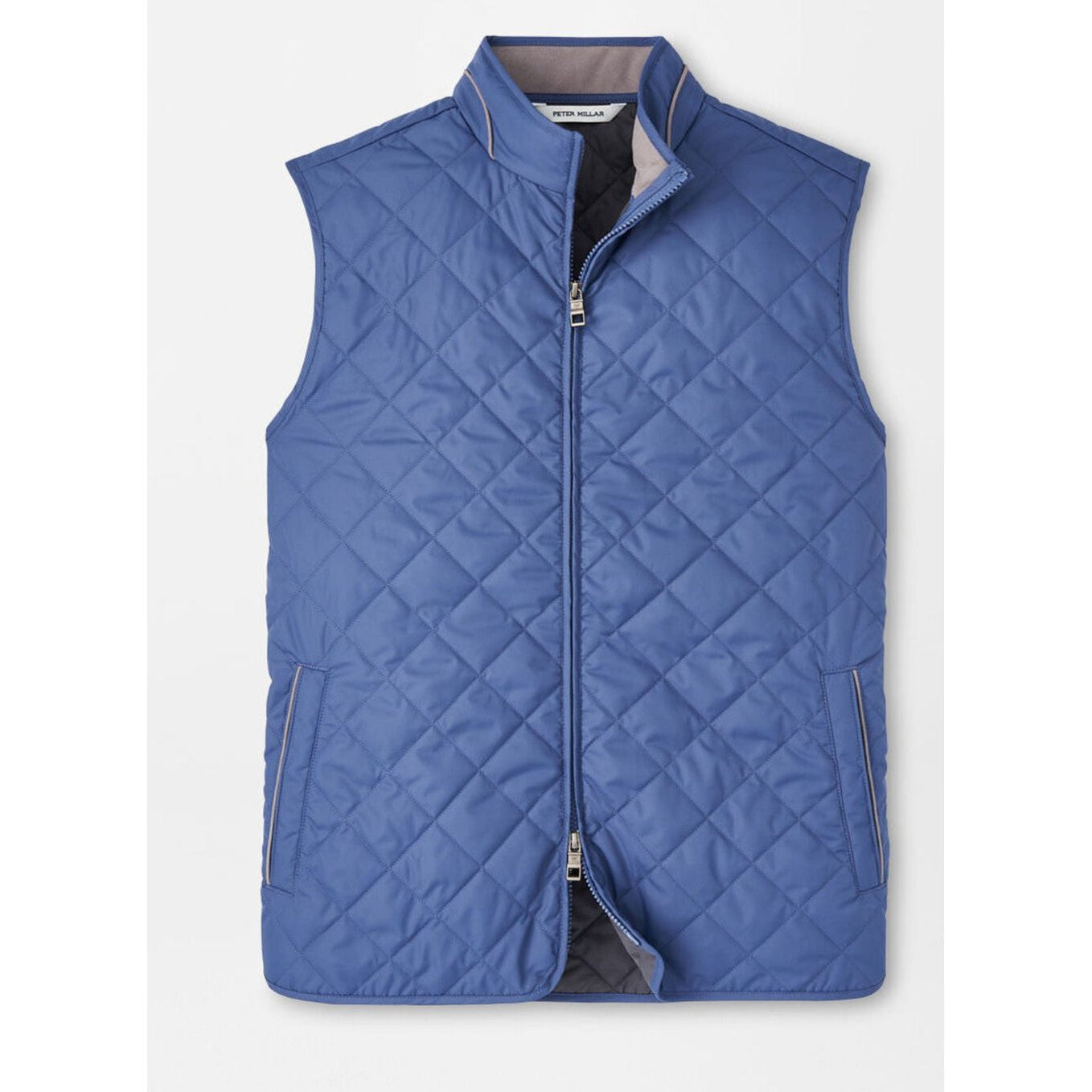 Peter Millar Essex Quilted Travel Vest Blue Brown high quality Size XL