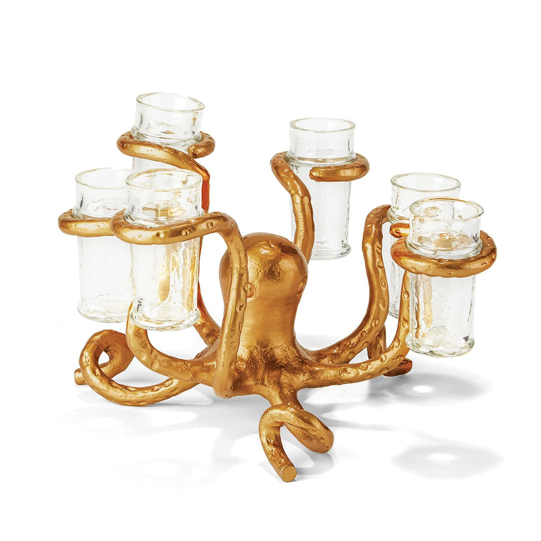 Golden Bronze Octopus Shot Glass Holder-Home/Giftware-Kevin's Fine Outdoor Gear & Apparel