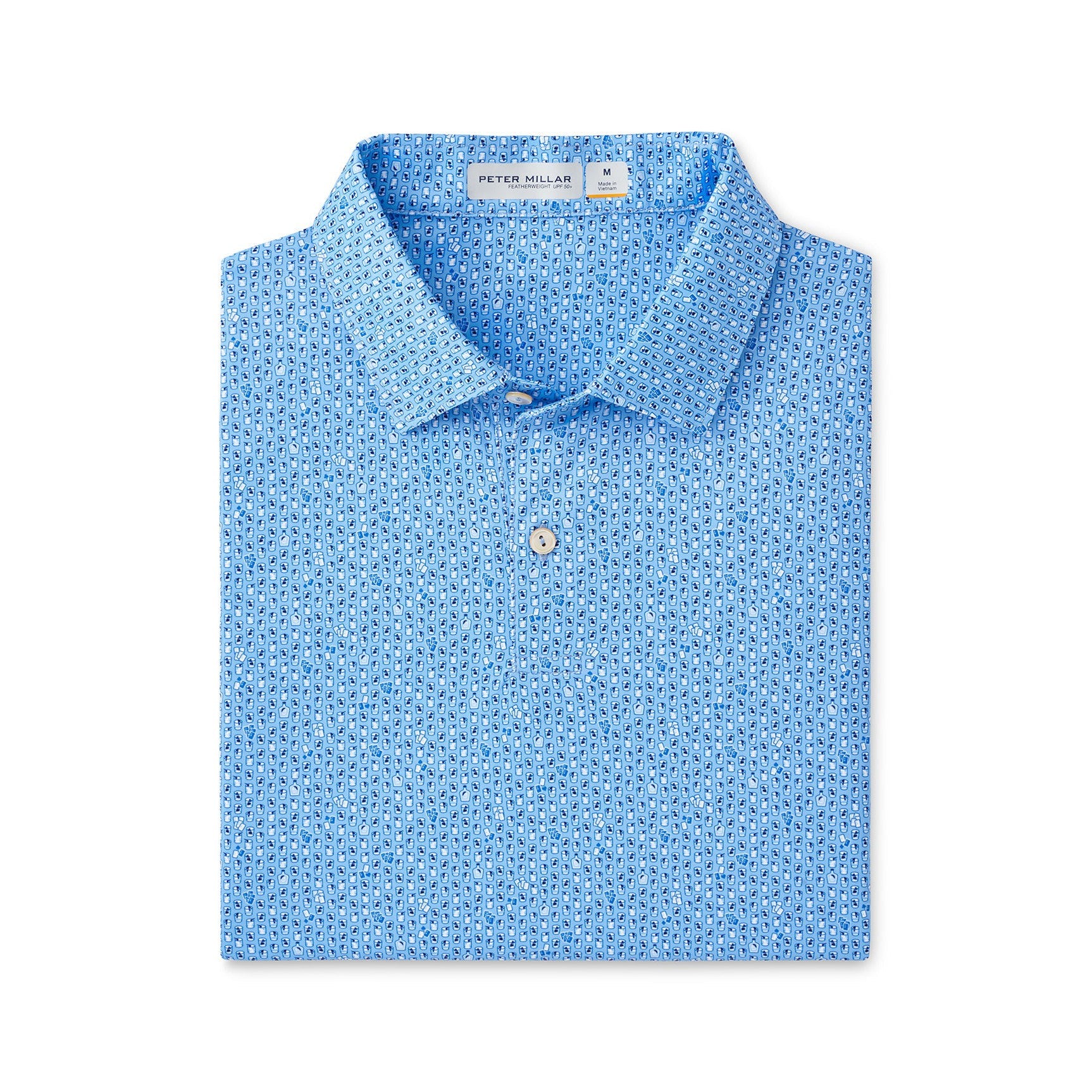Peter Millar Featherweight Royal Flush Polo-Men's Clothing-Cottage Blue-S-Kevin's Fine Outdoor Gear & Apparel