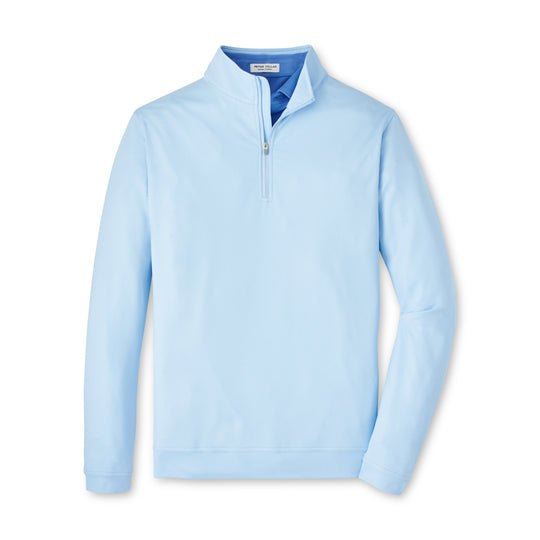 Peter Millar Perth Birdseye Performance Quarter-Zip-Men's Clothing-Pale Blue-M-Kevin's Fine Outdoor Gear & Apparel