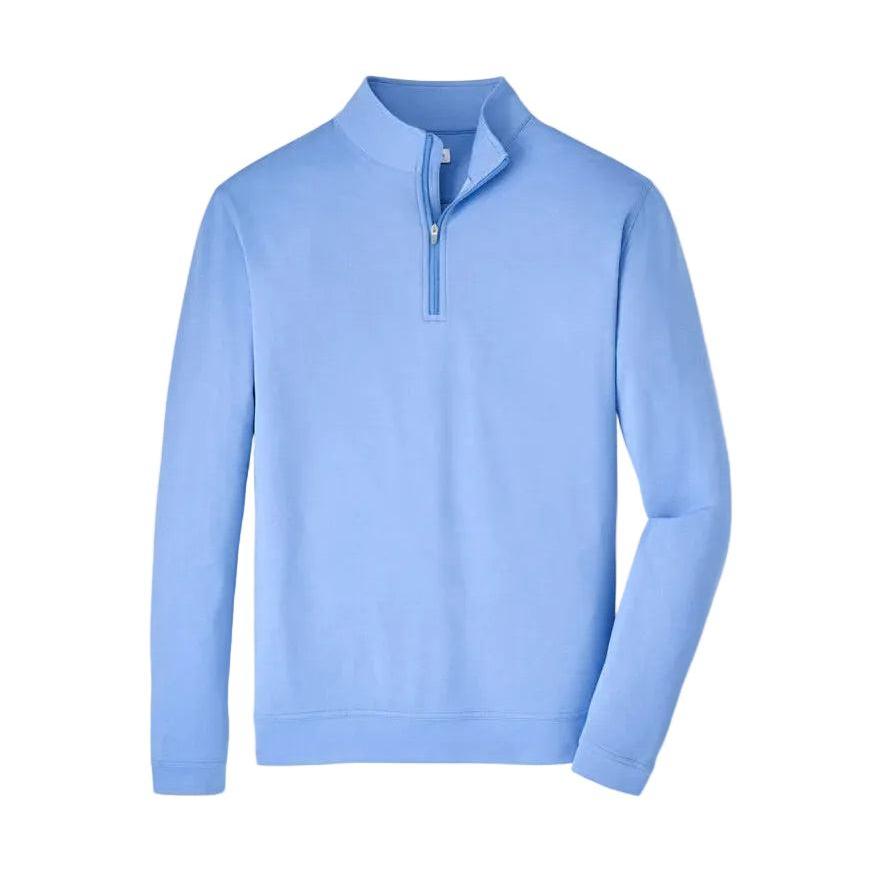 Peter Millar Perth Melange Performance Quarter-Zip-Men's Clothing-Blue Bird-S-Kevin's Fine Outdoor Gear & Apparel
