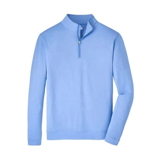 Peter Millar Perth Melange Performance Quarter-Zip-Men's Clothing-Blue Bird-S-Kevin's Fine Outdoor Gear & Apparel