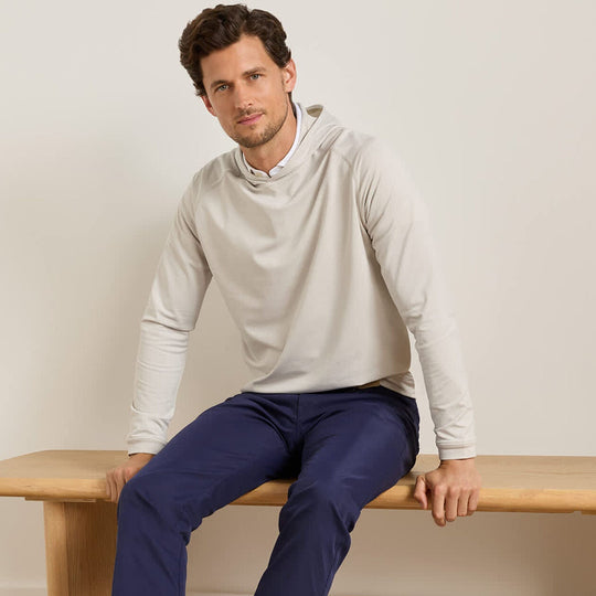 Peter Millar Pine Sugar Stripe Performance Hoodie-Men's Clothing-Kevin's Fine Outdoor Gear & Apparel