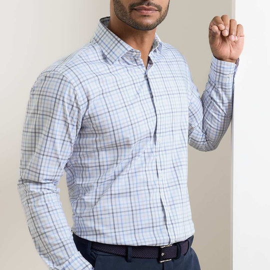 Peter Millar Warren Crown Lite Cotton-Stretch Sport Shirt-Men's Clothing-Kevin's Fine Outdoor Gear & Apparel