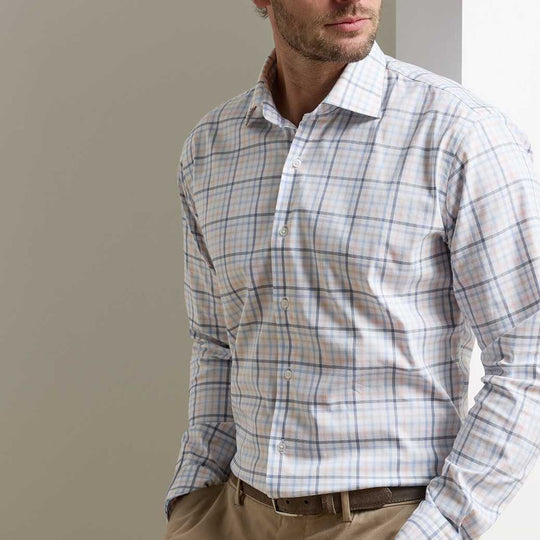Peter Millar Warren Crown Lite Cotton-Stretch Sport Shirt-Men's Clothing-Kevin's Fine Outdoor Gear & Apparel
