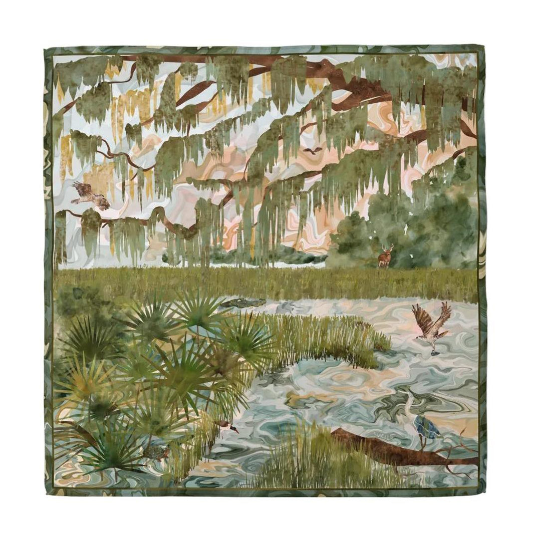 Charleston Marsh Silk Scarf-Women's Accessories-26" x 26"-Kevin's Fine Outdoor Gear & Apparel