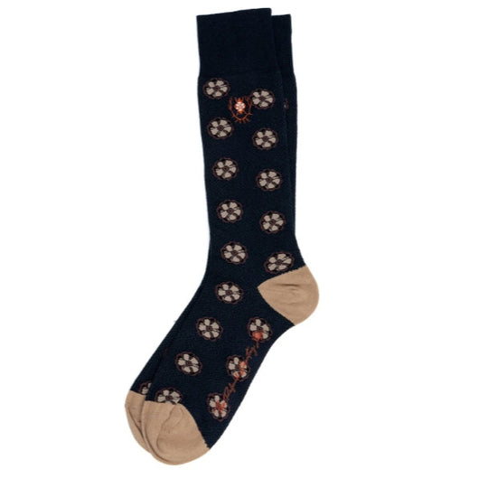 Martin Dingman Floral Peruvian Pima Sock-Men's Accessories-Navy-Kevin's Fine Outdoor Gear & Apparel