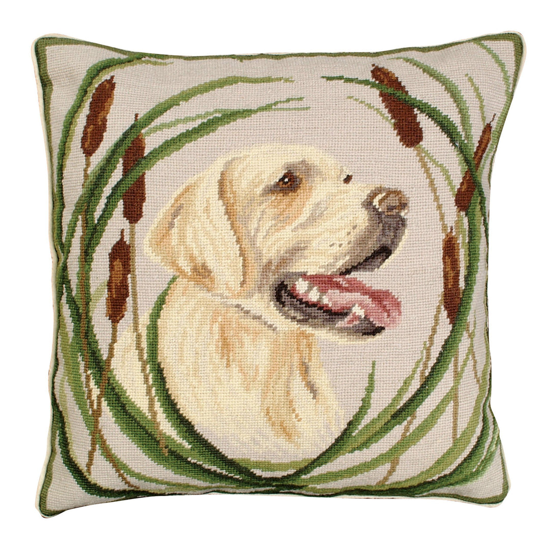 Sporting Yellow Lab Boomer 18" x 18" Needlepoint Pillow-Home/Giftware-Kevin's Fine Outdoor Gear & Apparel