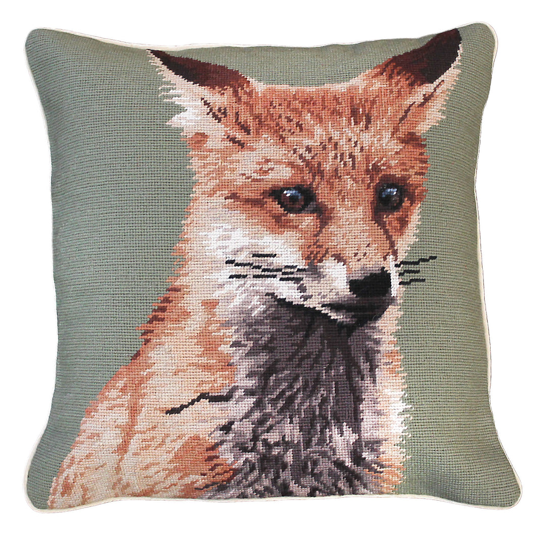 Sitting Fox 18" x 18" Needlepoint Pillow-Home/Giftware-Kevin's Fine Outdoor Gear & Apparel