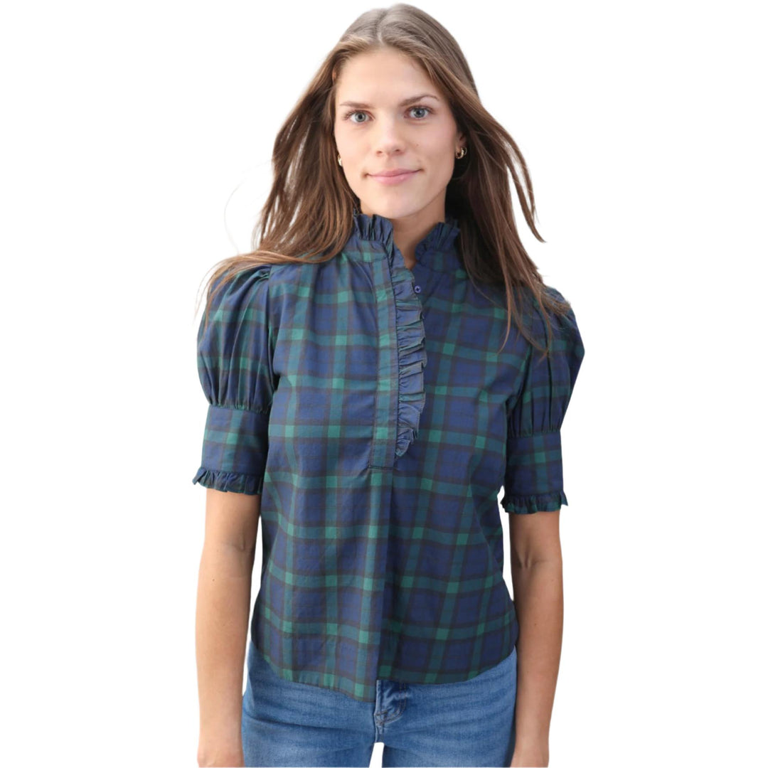 Navy Bleu Westport Top-Women's Clothing-Navy Tartan Plaid-XS-Kevin's Fine Outdoor Gear & Apparel