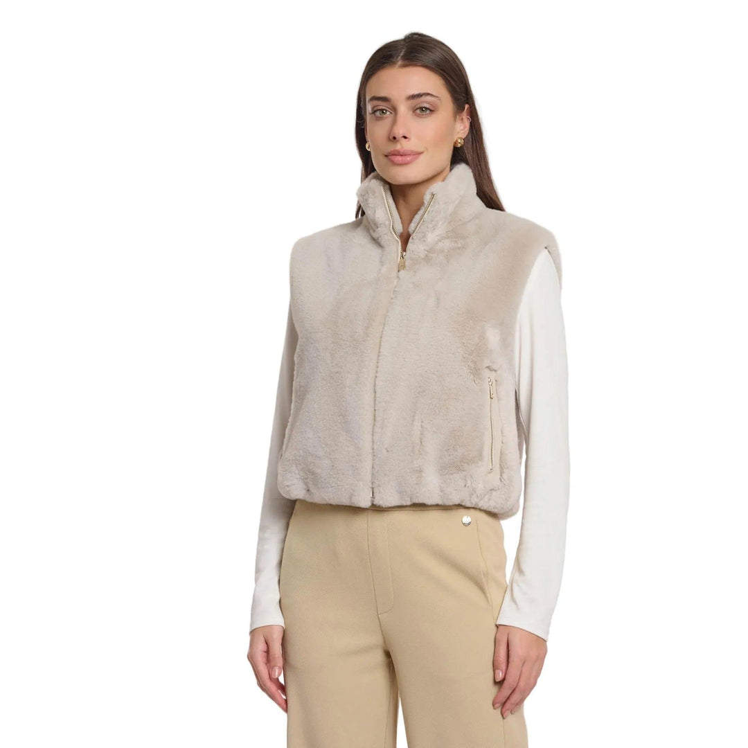 Rino & Pelle Short Nikki Faux Fur Waistcoat-Women's Clothing-Oat-US2/EU34-Kevin's Fine Outdoor Gear & Apparel