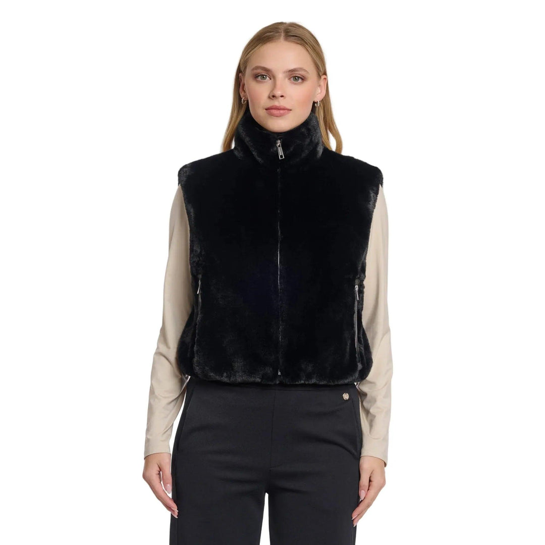 Rino & Pelle Short Nikki Faux Fur Waistcoat-Women's Clothing-Black-US2/EU34-Kevin's Fine Outdoor Gear & Apparel