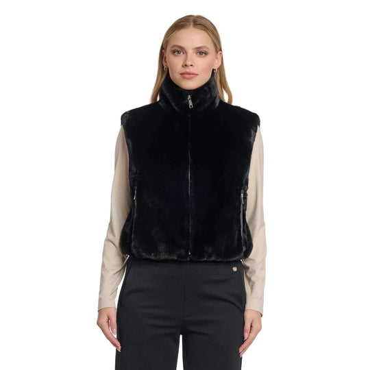 Rino & Pelle Short Nikki Faux Fur Waistcoat-Women's Clothing-Black-US2/EU34-Kevin's Fine Outdoor Gear & Apparel