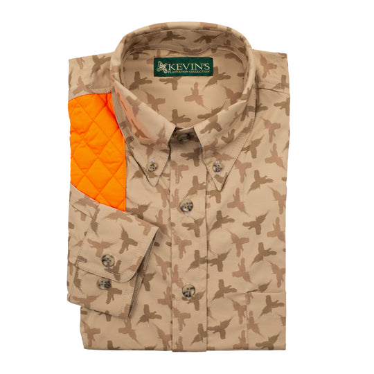 Kevin's Men's Upland Bird Patterned Right Hand Shooting Shirt-Men's Clothing-Flying Pheasant-S-Kevin's Fine Outdoor Gear & Apparel