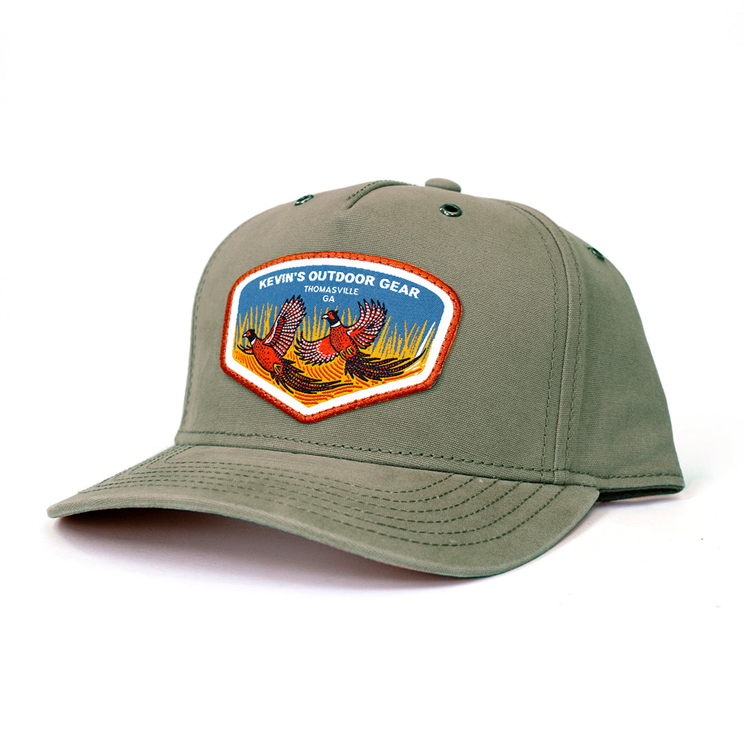Kevin's Casey Underwood Pheasant Canvas Cap-Men's Accessories-Olive-Kevin's Fine Outdoor Gear & Apparel