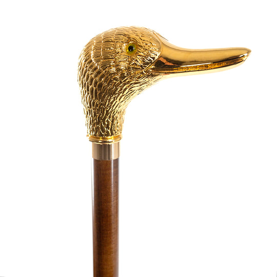 Gilt Finish Animal Head Walking Sticks-Home/Giftware-Brown/Brass Duck-Kevin's Fine Outdoor Gear & Apparel