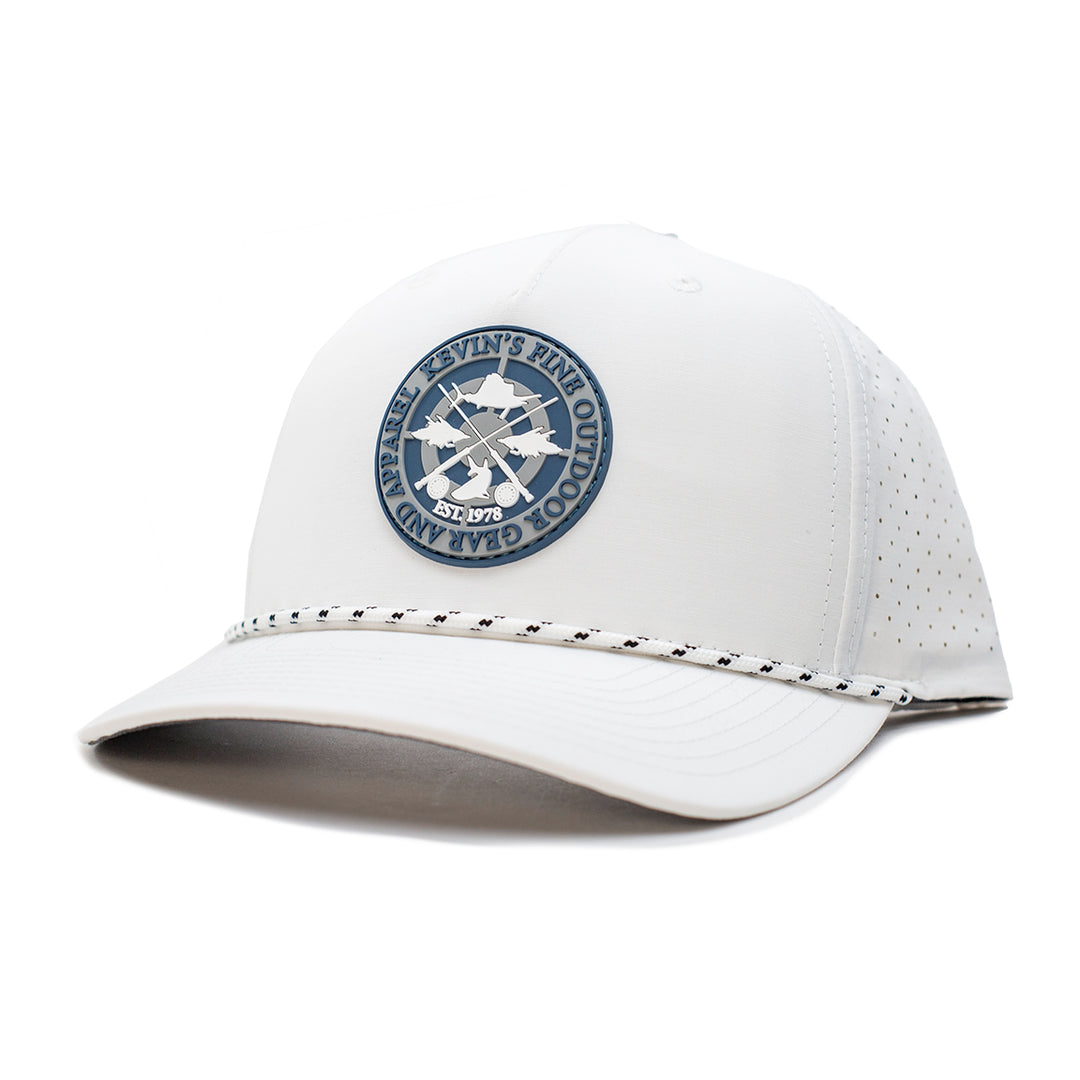 Kevin's Richardson Quad-Crossed Rods Performance Rope Cap-Men's Accessories-White/White-Black-Kevin's Fine Outdoor Gear & Apparel