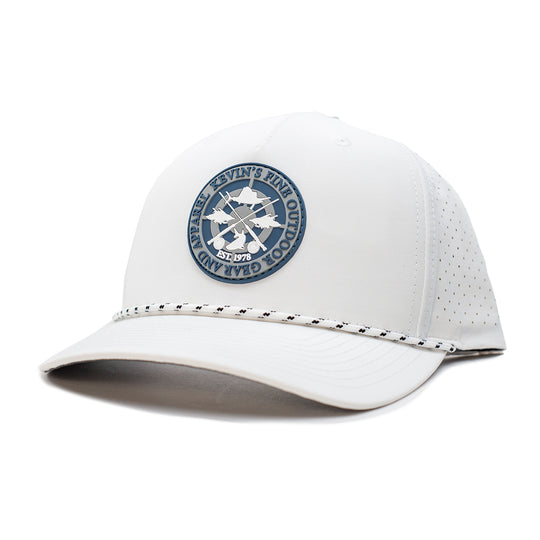 Kevin's Richardson Quad-Crossed Rods Performance Rope Cap-Men's Accessories-White/White-Black-Kevin's Fine Outdoor Gear & Apparel